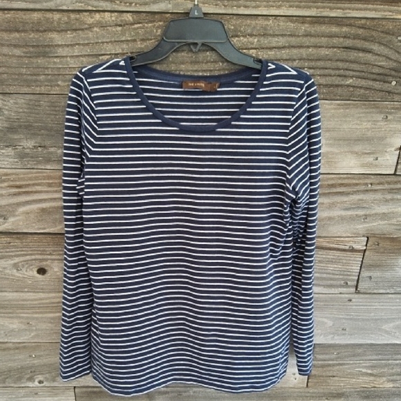The Limited Navy and White Striped Long Sleeve Tee - Picture 1 of 5